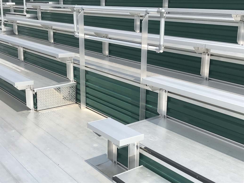 inclusive seating, aluminum benches, stadium seating